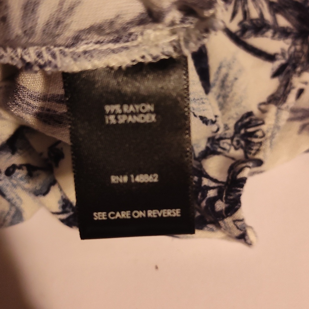 Torrid Blue Slub Knit Tropical Palm Beach Summer Floral Suffer Skull Top SZ 2X - Picture 7 of 11